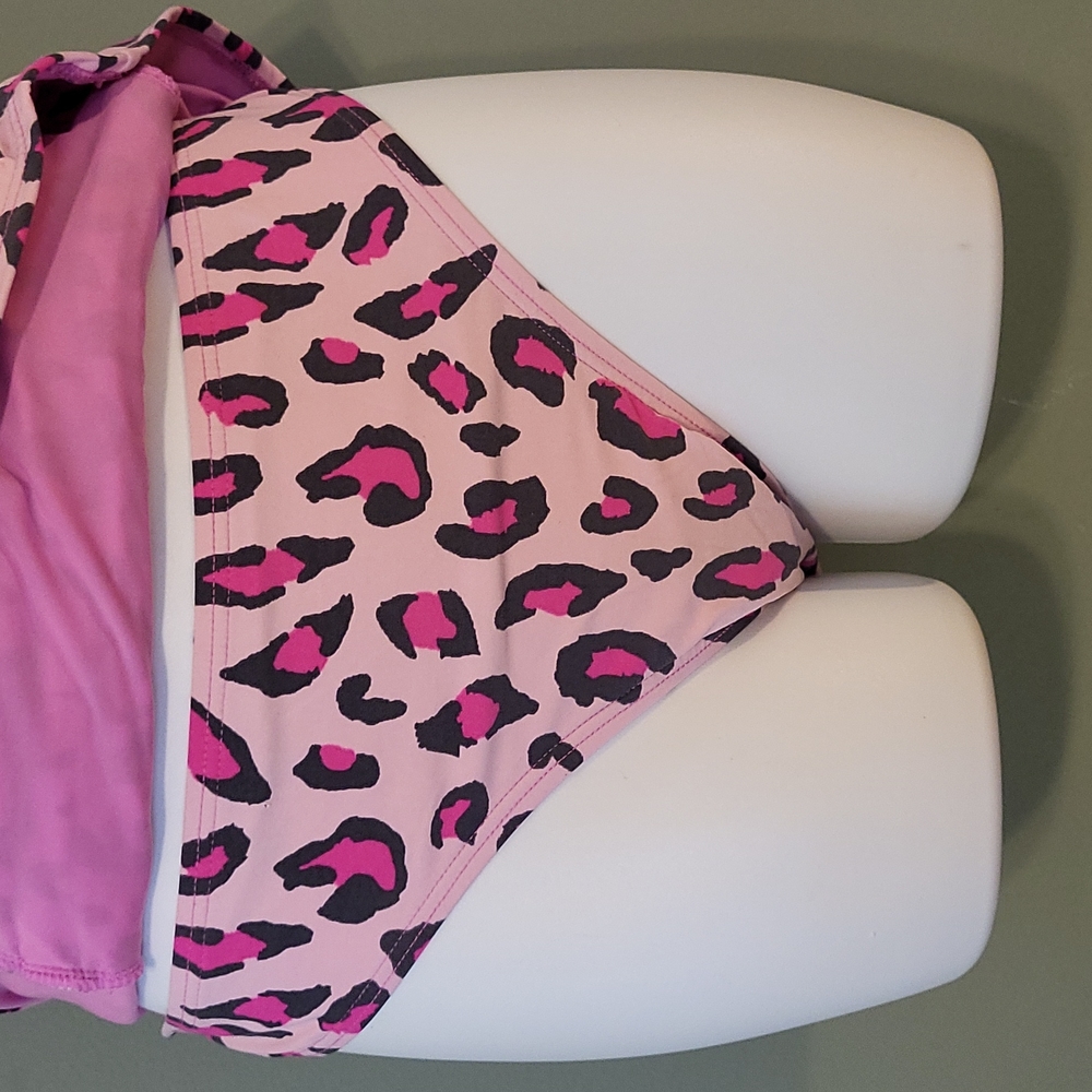 DKNY pink leopard tankini runched top and Bottoms - Picture 6 of 16